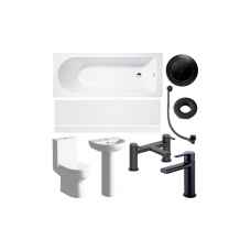 Somerton Bathroom Suite with Black Taps